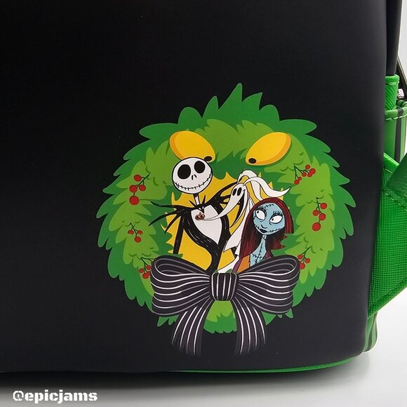 Loungefly Disney The Nightmare Before Christmas Jack Skellington Wreath Backpack - Picture 8 of 9